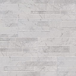 Carrara White Stacked Porcelain Stacked Stone Thumb