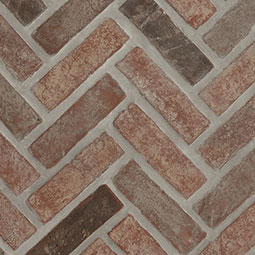 Noble Red Reclaimed Clay Brick Herringbone Tile Thumb