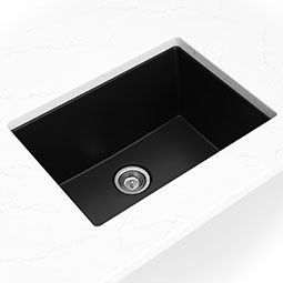 Black Quartz Single Bowl 2418 kitchen sink Scene