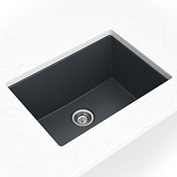 Gray Quartz Single Bowl 2418 kitchen sink Scene