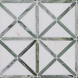 Verdant Green Geometrica Pattern Tile