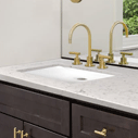 Bathroom vanity with quartz prefabricated countertop